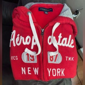 Aeropostale  Red & Gray REG 1987 TMK New York Full Zip Men’s Hoodie XL